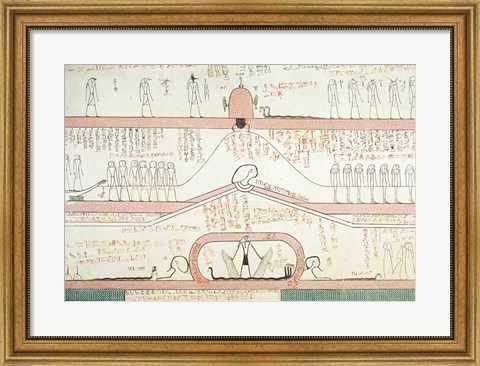 Framed Scene from the Book of Amduat showing the journey to the Underworld Print