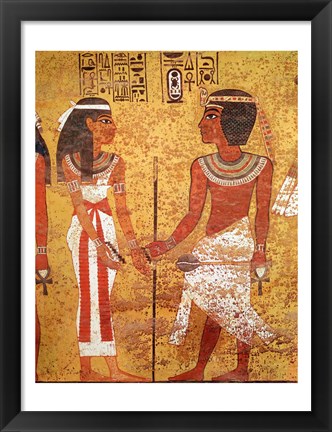 Framed Tutankhamun and his wife, Ankhesenamun Print