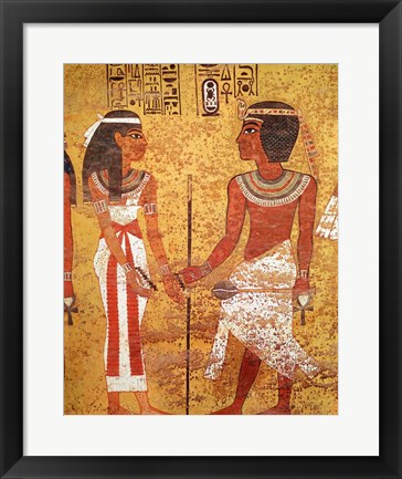 Framed Tutankhamun and his wife, Ankhesenamun Print