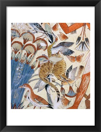 Framed Nebamun hunting in the marshes Print