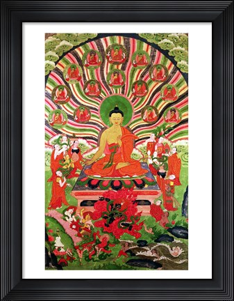 Framed Scenes from the life of Buddha Print