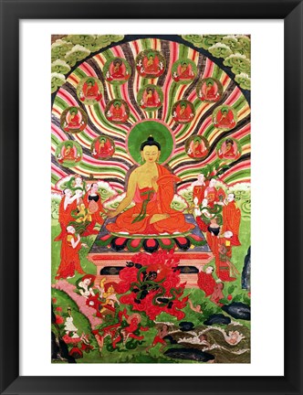 Framed Scenes from the life of Buddha Print