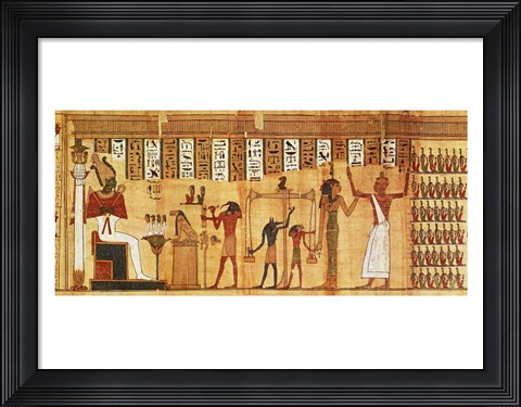 Framed Judgement of Osiris, detail from a Book of the Dead Print