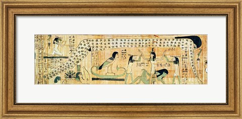 Framed Funerary papyrus of Djedkhonsouefankh depicting Geb and Nut Print