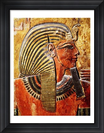 Framed head of Seti I Print