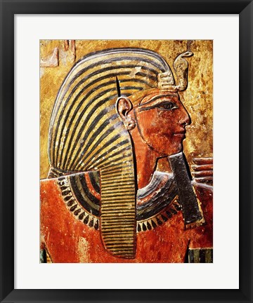 Framed head of Seti I Print