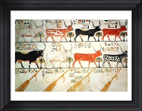 Framed seven celestial cows and the sacred bull and the four rudders of heaven Print