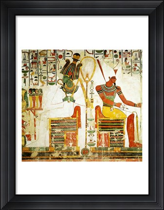 Framed Gods Osiris and Atum, from the Tomb of Nefertari Print
