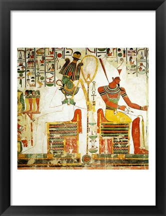 Framed Gods Osiris and Atum, from the Tomb of Nefertari Print