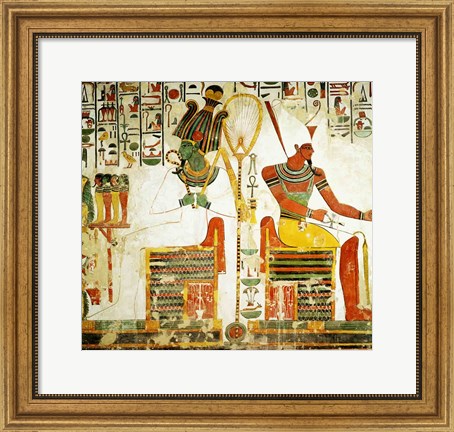 Framed Gods Osiris and Atum, from the Tomb of Nefertari Print