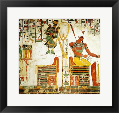 Framed Gods Osiris and Atum, from the Tomb of Nefertari Print