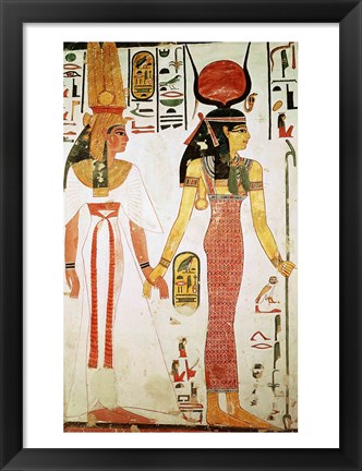 Framed Isis and Nefertari, from the Tomb of Nefertari Print