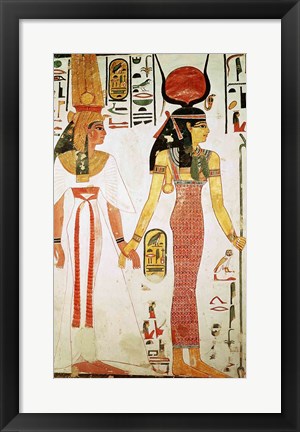 Framed Isis and Nefertari, from the Tomb of Nefertari Print