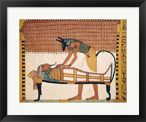 Framed Anubis attends Sennedjem&#39;s Mummy Print