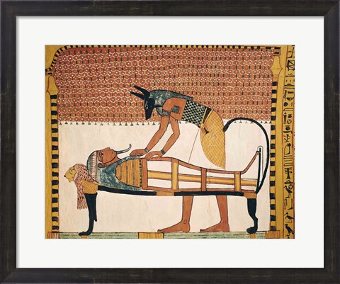 Framed Anubis attends Sennedjem&#39;s Mummy Print