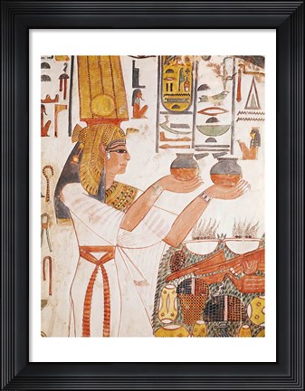 Framed Nefertari Making an Offering, from the Tomb of Nefertari Print