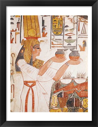 Framed Nefertari Making an Offering, from the Tomb of Nefertari Print