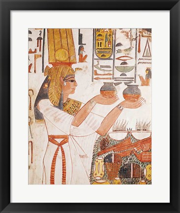 Framed Nefertari Making an Offering, from the Tomb of Nefertari Print