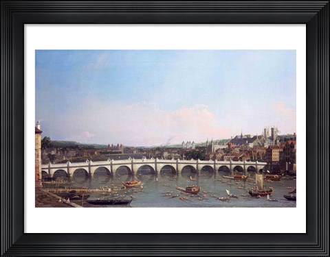 Framed Westminster Bridge from the North with Lambeth Palace in distance Print