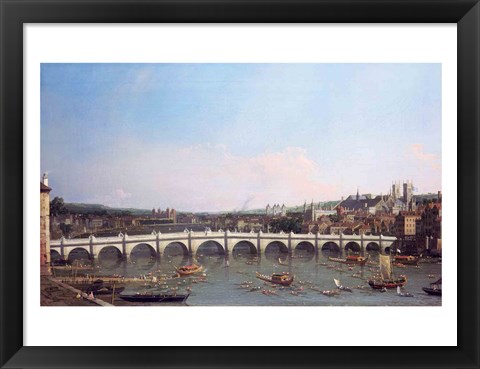 Framed Westminster Bridge from the North with Lambeth Palace in distance Print