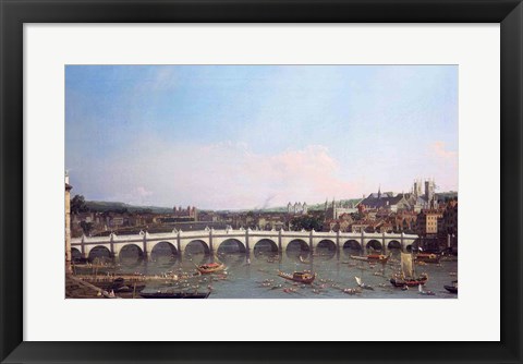 Framed Westminster Bridge from the North with Lambeth Palace in distance Print