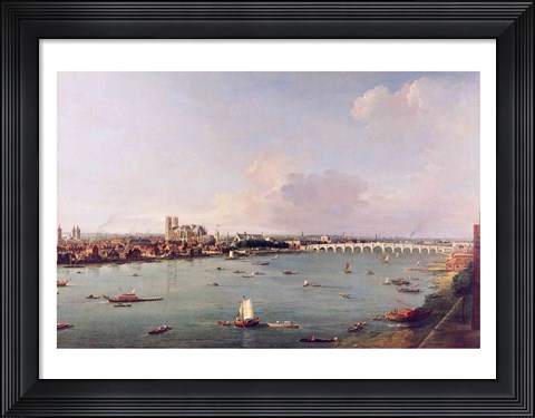 Framed View of the Thames from South of the River Print