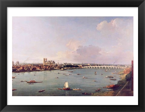 Framed View of the Thames from South of the River Print