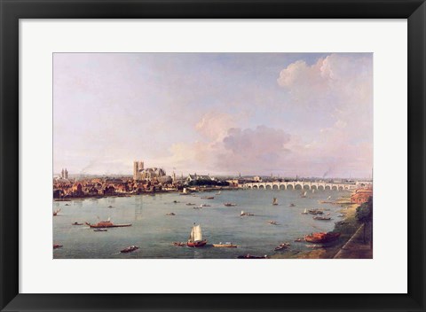 Framed View of the Thames from South of the River Print