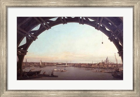 Framed London seen through an arch of Westminster Bridge Print