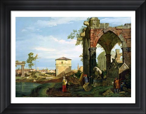 Framed Capriccio with Motifs from Padua Print