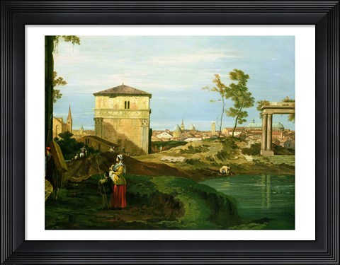 Framed Capriccio with Motifs from Padua, Detail Print