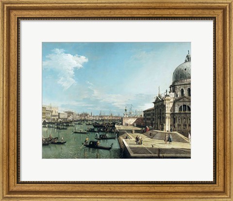 Framed Entrance to the Grand Canal and the church of Santa Maria della Salute, Venice Print