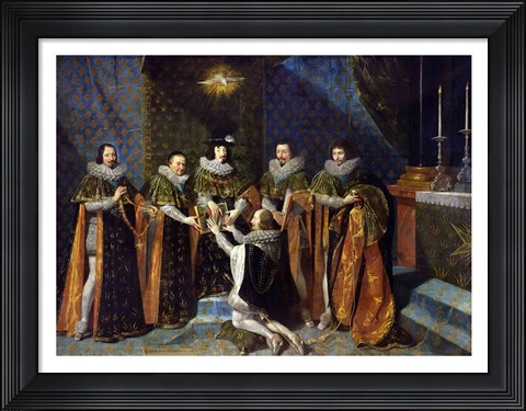 Framed Louis XIII Receiving Henri d&#39;Orleans Print