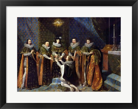 Framed Louis XIII Receiving Henri d&#39;Orleans Print