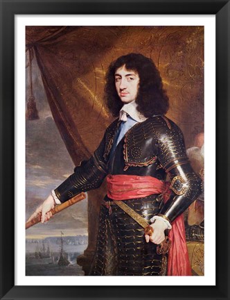 Framed Portrait of Charles II Print