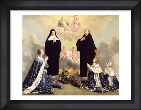 Framed Anne of Austria and her Children at Prayer Print