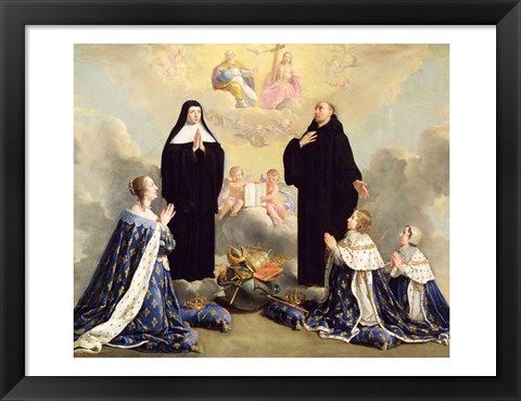 Framed Anne of Austria and her Children at Prayer Print