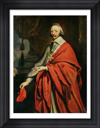 Framed Portrait of Cardinal de Richelieu Print