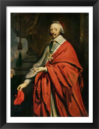 Framed Portrait of Cardinal de Richelieu Print