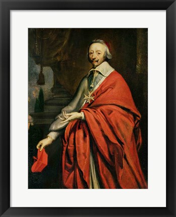 Framed Portrait of Cardinal de Richelieu Print