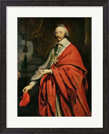 Framed Portrait of Cardinal de Richelieu Print