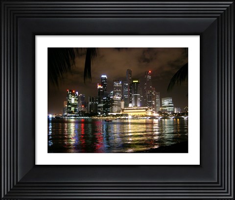 Framed Singapore at Night Print