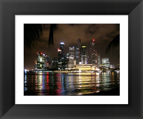 Framed Singapore at Night Print