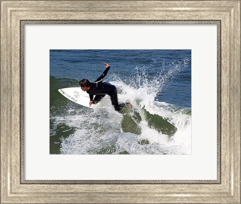 Framed Surfing Ocean Waves Print