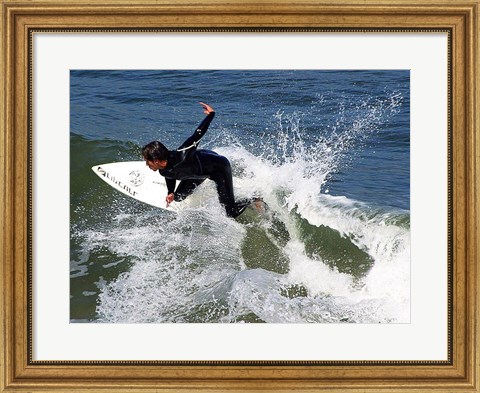 Framed Surfing Ocean Waves Print