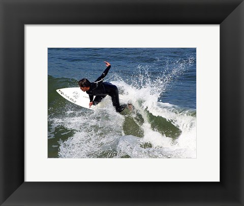 Framed Surfing Ocean Waves Print