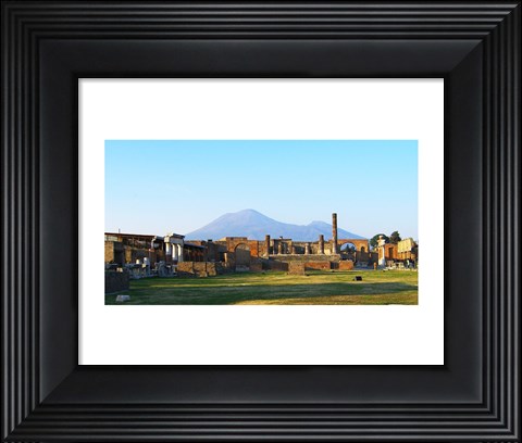 Framed View of Vesuvius Over the Ruins of Popmeii Print