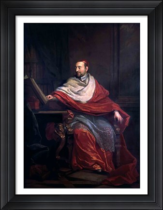 Framed Cardinal Pierre de Berulle Print