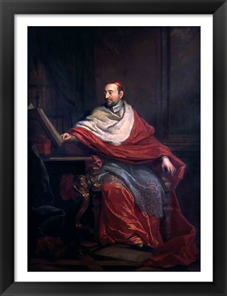 Framed Cardinal Pierre de Berulle Print