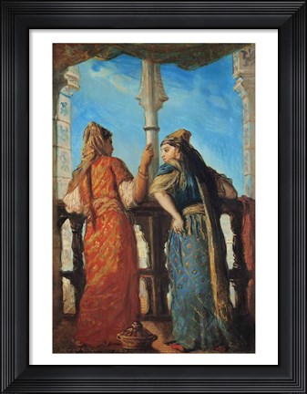 Framed Jewish Women at the Balcony, Algiers, 1849 Print